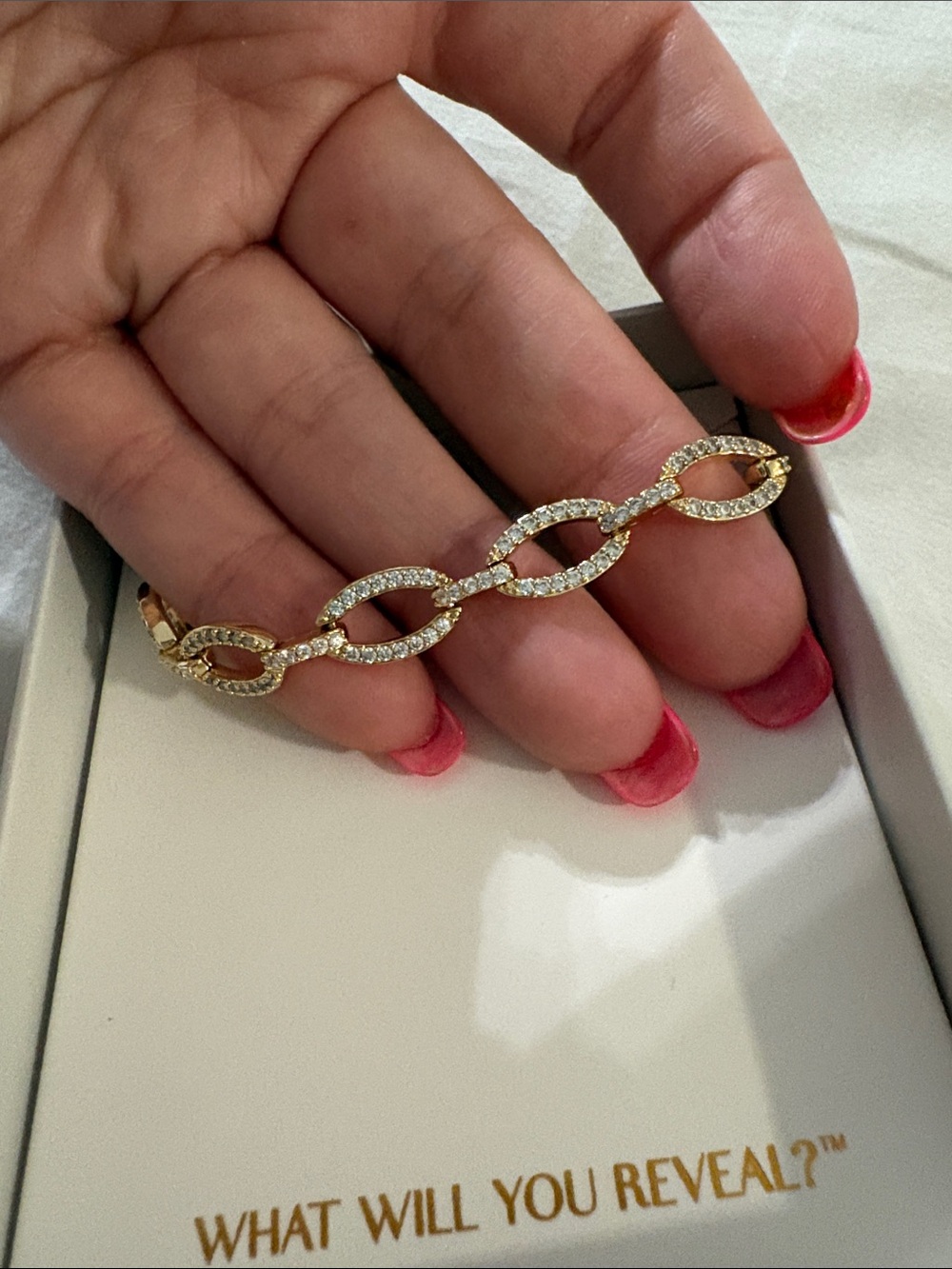 Gold Crystal Link Bracelet - Women Jewelry